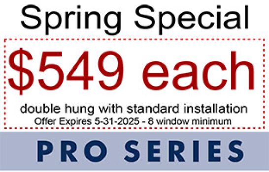 Spring window sale special double hung with a standard installation